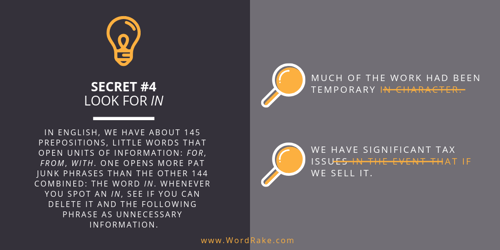 Writing Secret #4: Look for In