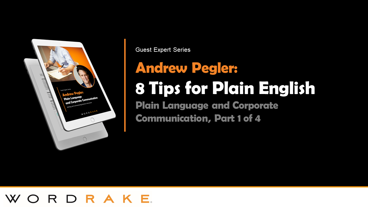Andrew Pegler EIGHT TIPS FOR PLAIN ENGLISH 