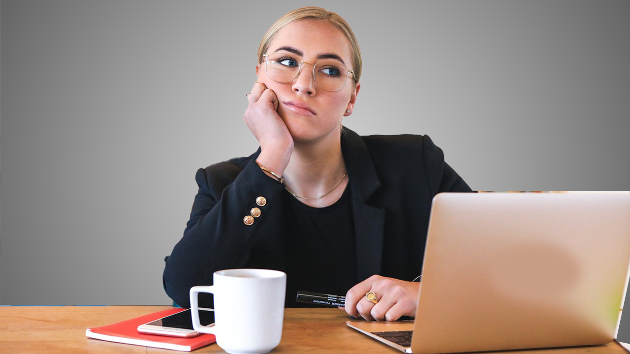 Bored Woman at Computer