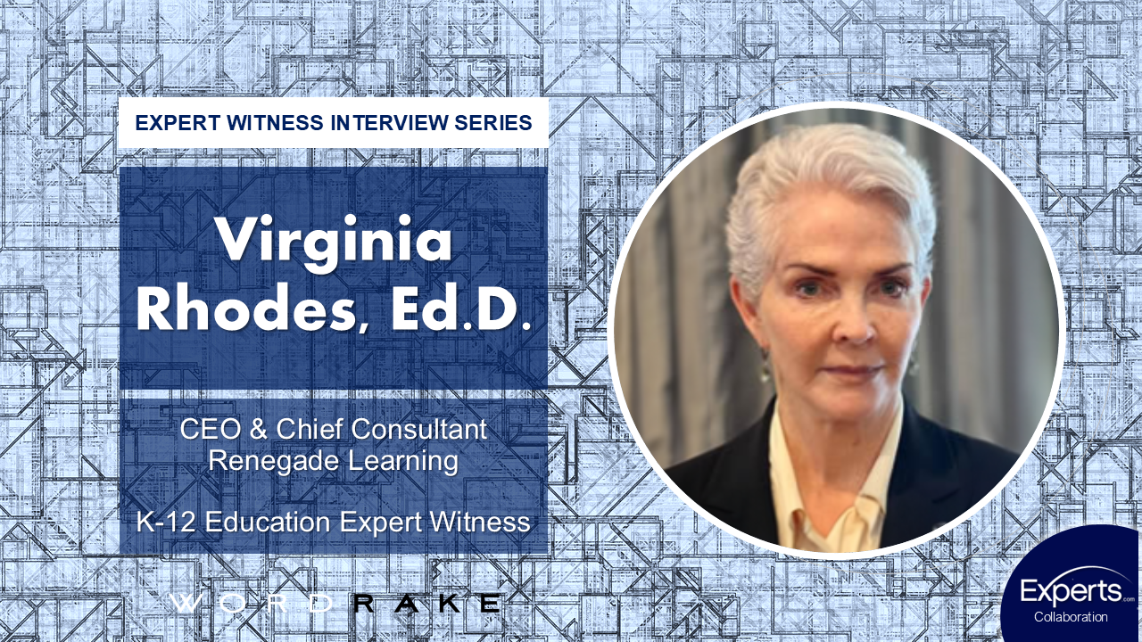 Virginia Rhodes, E.D. Expert Witness Interview Graphic