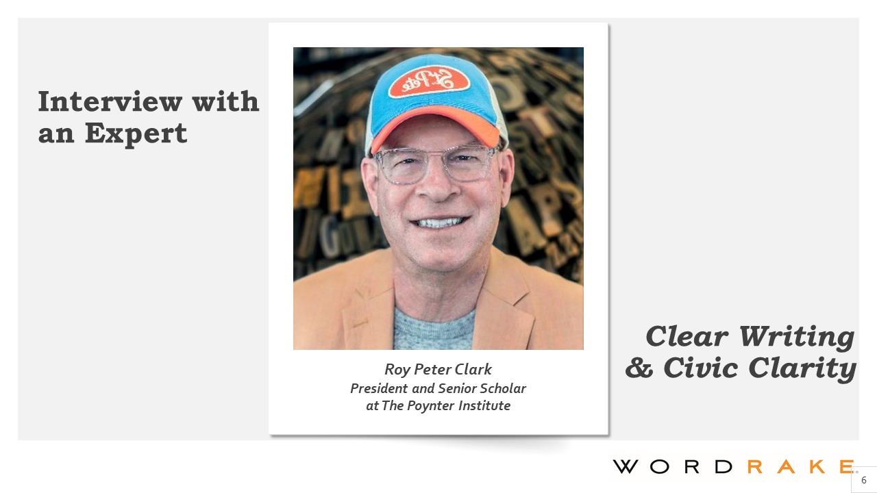 Clear Writing Q&A with Roy Peter Clark